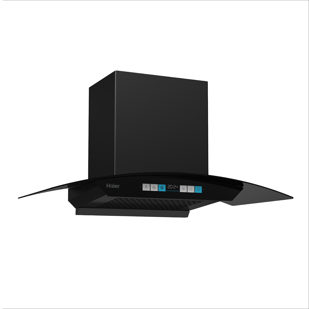 Haier Colour User Interface with 1700 m&sup3;h Suction Power Heat Auto Clean Filterless Chimney